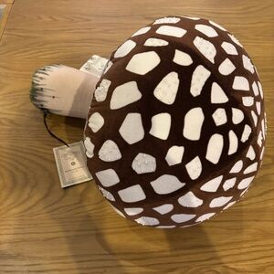 John Derian Company White & Brown Embellished velvet Mushroom  Pillow‎